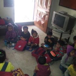 Mother Teresa School kids visit at Old Age Home